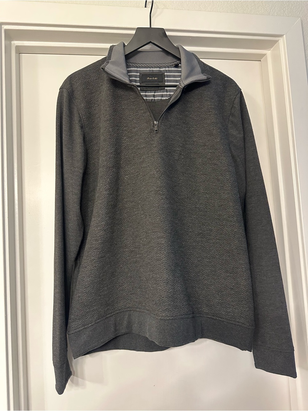 Men's Heather Gray Quarter-Zip Pullover Sweater